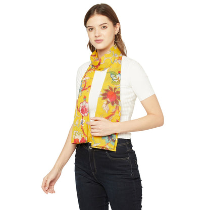 Paradise Blooms 100% Cotton Scarf – Bird of Paradise Neck Wrap, Lightweight & Vibrant Scarf for Women