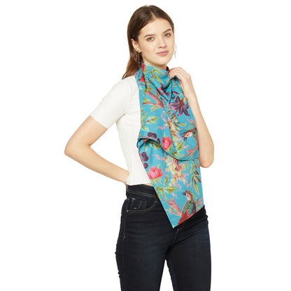 Blooming Beauty 100% Cotton Scarf – Bird of Paradise Neck Wrap, Vibrant & Lightweight Scarf for Women