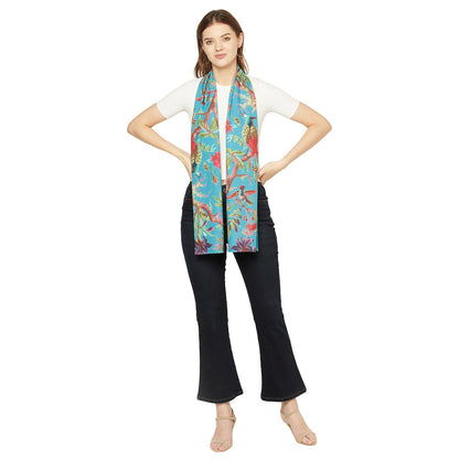 Secret Garden 100% Cotton Scarf – Bird of Paradise Neck Wrap, Lightweight & Elegant Scarf for Women