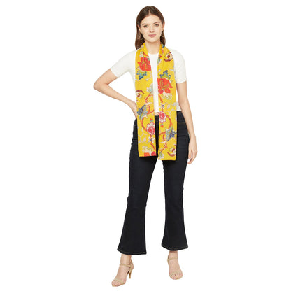 Paradise Blooms 100% Cotton Scarf – Bird of Paradise Neck Wrap, Lightweight & Vibrant Scarf for Women