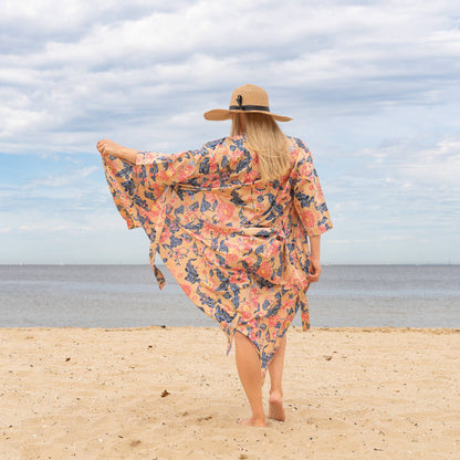 Paradise Florals Women's Cotton Kimono Robe – A Touch of Frida Kahlo’s Beauty in Every Wear