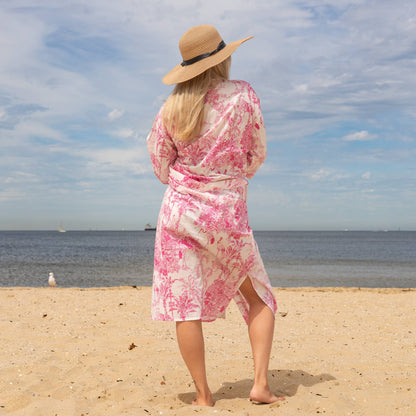 Floral Vibes Women's Cotton Kimono Robe - Comfortable, Stylish & Versatile