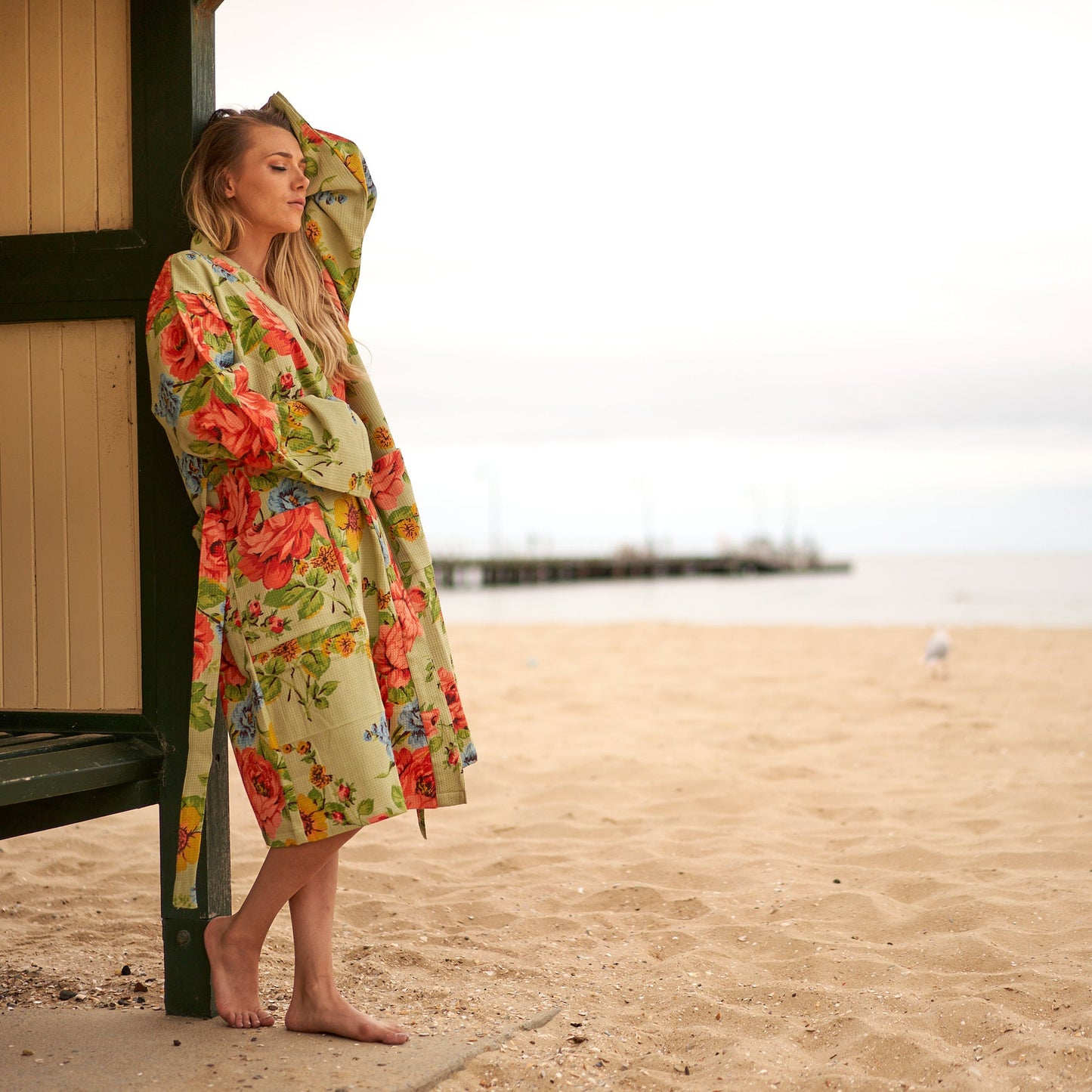 Natures Nectar 100% Cotton Waffle Kimono Robe - Frida Kahlo Inspired, Versatile & Comfortable