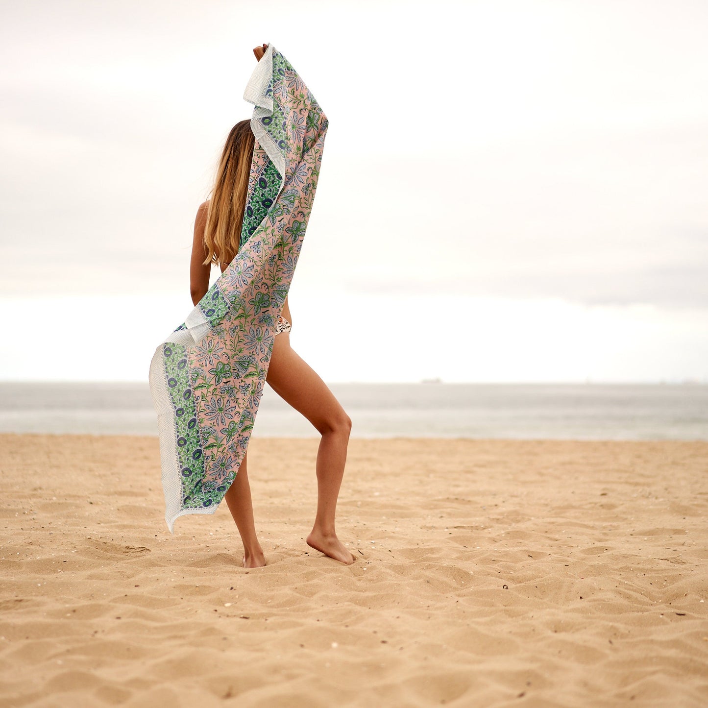 Somewhere Beyond the Sea 100% Cotton Boho Sarong – Handmade Tropical Pareo Beach Cover-Up, Skirt, Shawl & Scarf