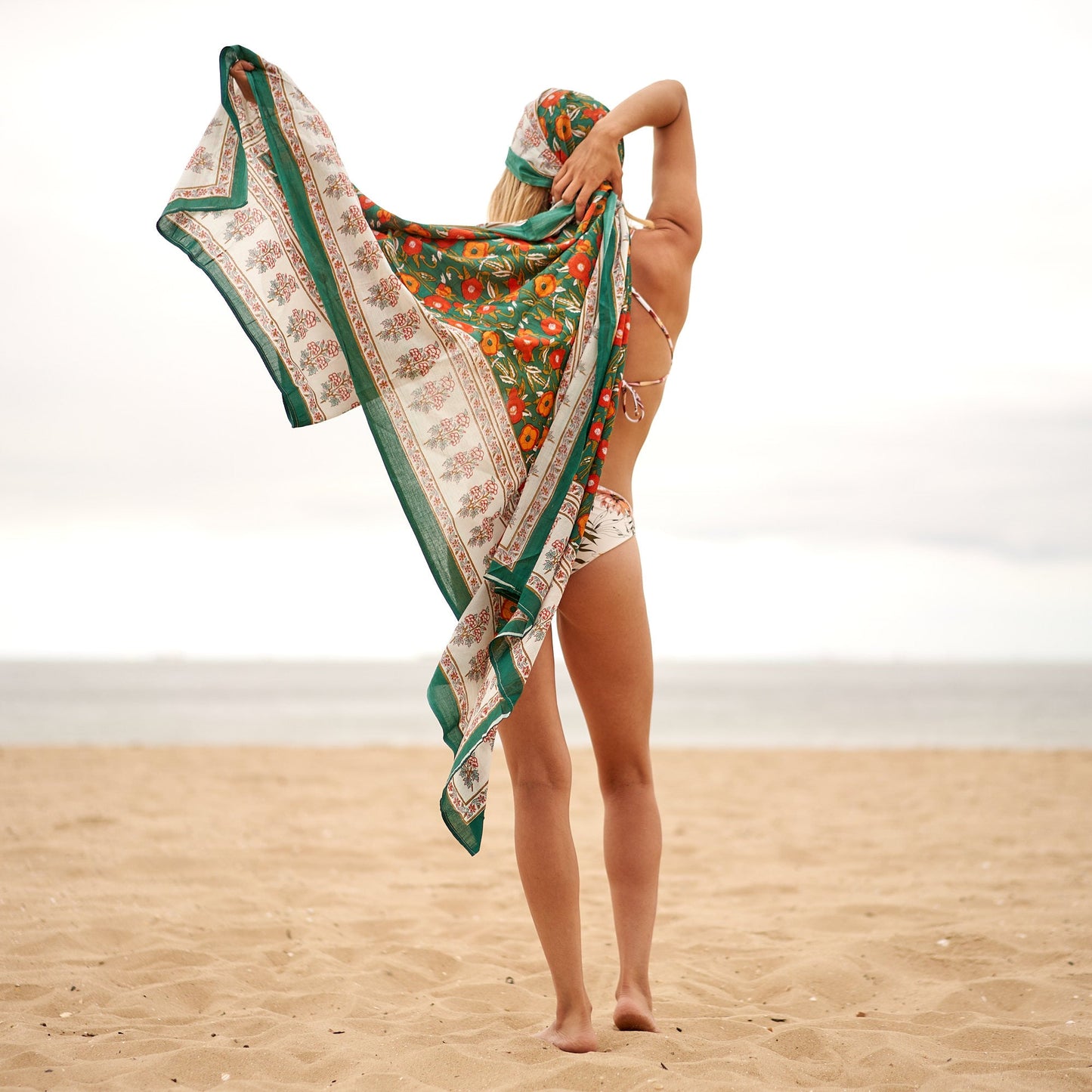 Summer Daze Boho Handmade 100% Cotton Sarong – Versatile Swim Cover-Up, Beach Skirt, Shawl & Tropical Pareo