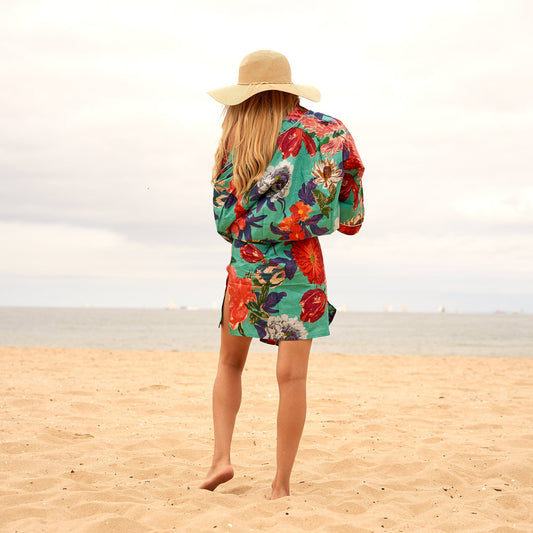 Blossoming Beauty 100% Cotton Kimono – Floral-Inspired Robe, Kaftan & Bathrobe, Designed in Australia