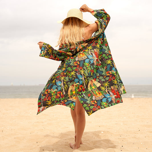 Frida’s Kaleidoscope 100% Cotton Kimono – Bird of Paradise Inspired, Versatile Robe & Kaftan