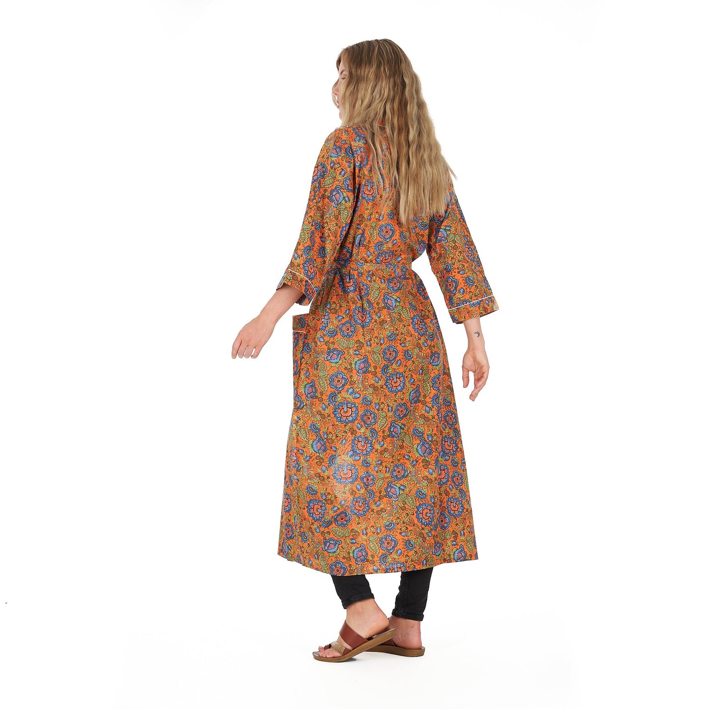 Lounge In Style Frida Kahlo Inspired Kimono Robe – Bird of Paradise Print, 100% Cotton Cambric, Free Size, Versatile Bathrobe & Kaftan, Limited Edition