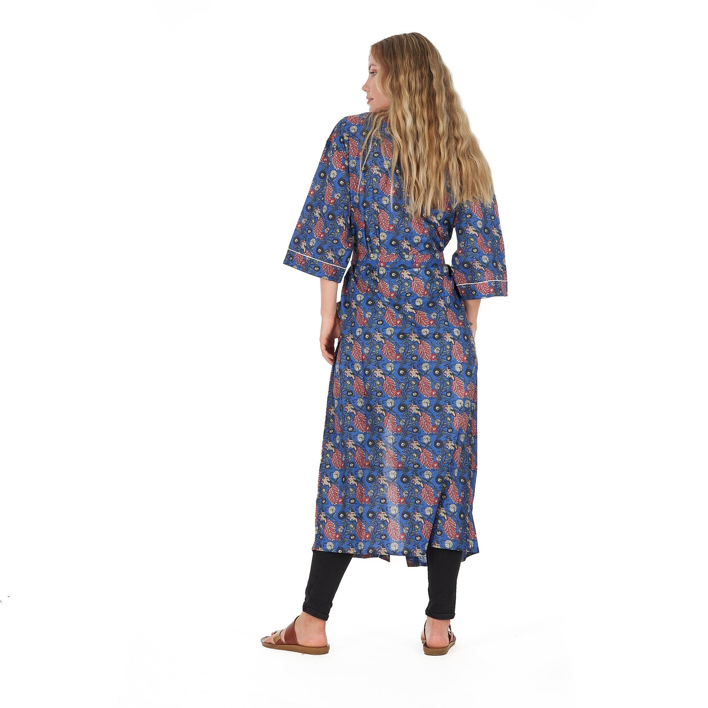 Serene Style Frida Kahlo Inspired Kimono Robe – Bird of Paradise Print, 100% Cotton Cambric, Free Size, Versatile Kaftan & Bathrobe, Limited Edition"