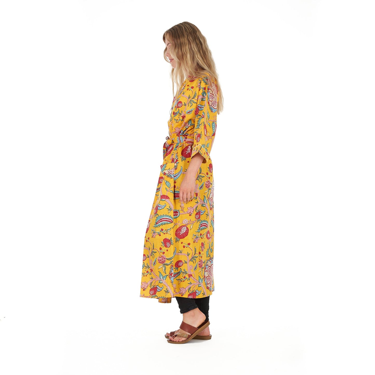 Fridas Vibrant Forest Kimono Robe – 100% Cotton Cambric, Bird of Paradise Print, Free Size, Versatile Kimono, Bathrobe & Kaftan, Limited Edition