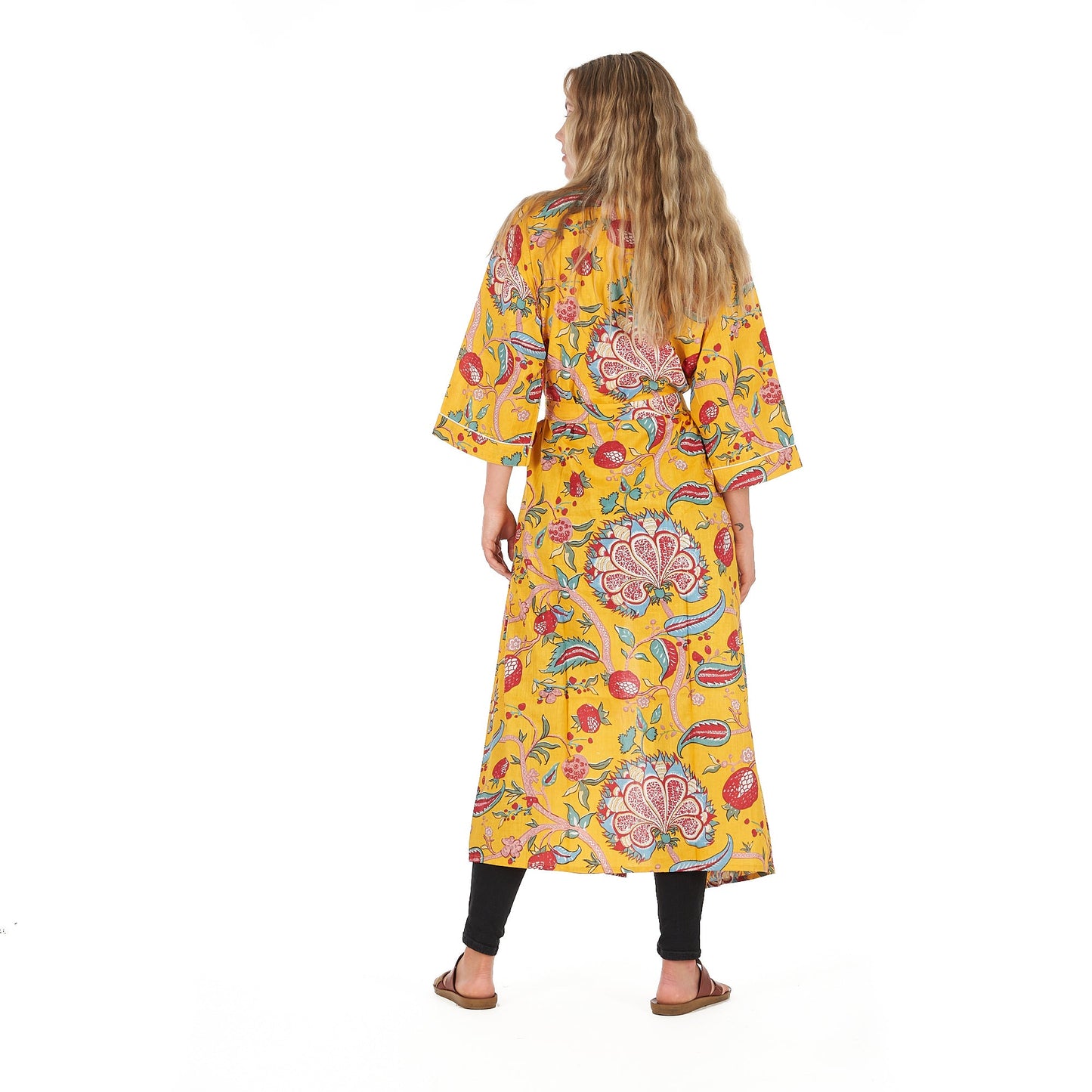 Fridas Vibrant Forest Kimono Robe – 100% Cotton Cambric, Bird of Paradise Print, Free Size, Versatile Kimono, Bathrobe & Kaftan, Limited Edition