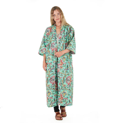 Calm & Collected Kaftan – 100% Cotton Cambric, Bird of Paradise Print, Adjustable Fit, Versatile Kimono, Bathrobe & Kaftan, Limited Edition