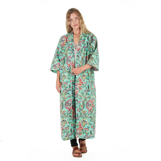 Calm & Collected Kaftan – 100% Cotton Cambric, Bird of Paradise Print, Adjustable Fit, Versatile Kimono, Bathrobe & Kaftan, Limited Edition