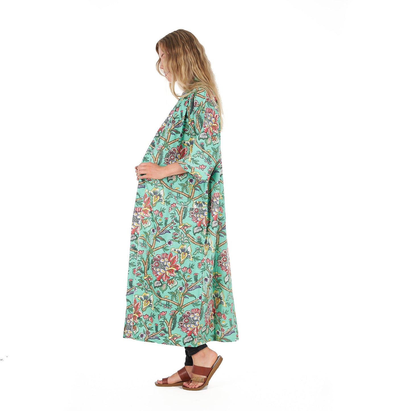 Calm & Collected Kaftan – 100% Cotton Cambric, Bird of Paradise Print, Adjustable Fit, Versatile Kimono, Bathrobe & Kaftan, Limited Edition