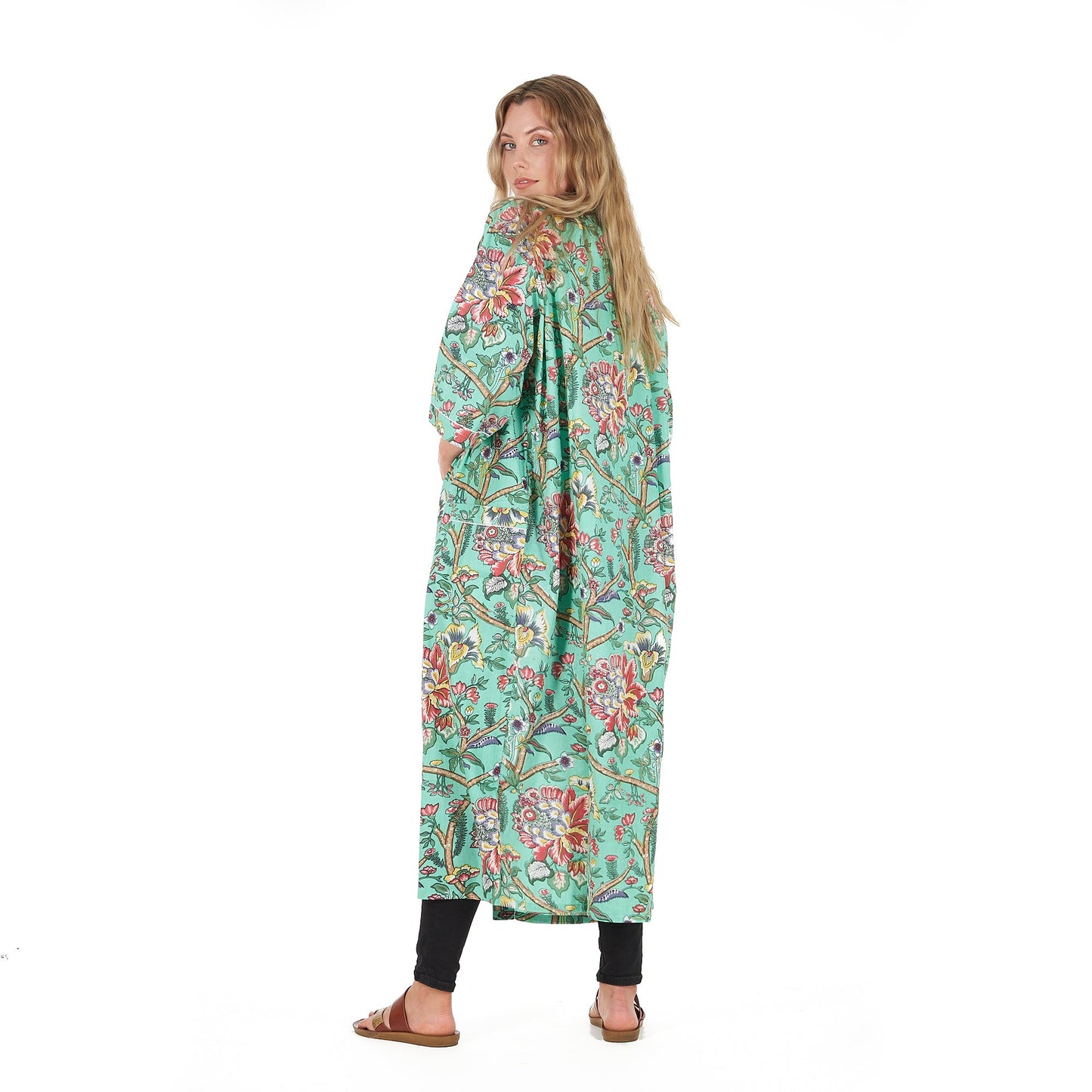 Calm & Collected Kaftan – 100% Cotton Cambric, Bird of Paradise Print, Adjustable Fit, Versatile Kimono, Bathrobe & Kaftan, Limited Edition