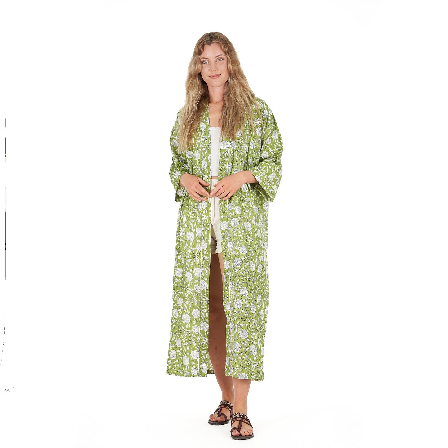 Soothing Sanctuary Frida Kahlo Inspired Kimono Robe – Bird of Paradise Print, 100% Cotton Cambric, Free Size, Adjustable Strap, Limited Edition, Versatile Kaftan