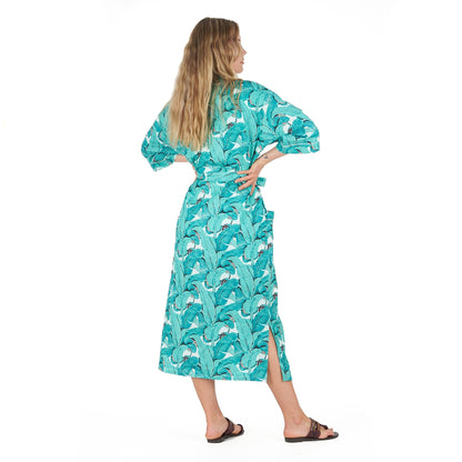 Rainforest Rhapsody 100% Cotton Kimono Robe – Bird of Paradise Print, Versatile & Comfortable, Free Size, Limited Edition, Soft & Breathable