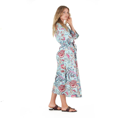 Island Euphoria 100% Cotton Kimono Robe – Bird of Paradise Print, Frida Kahlo-Inspired, Multi-Way Wear, Limited Edition, Free Size