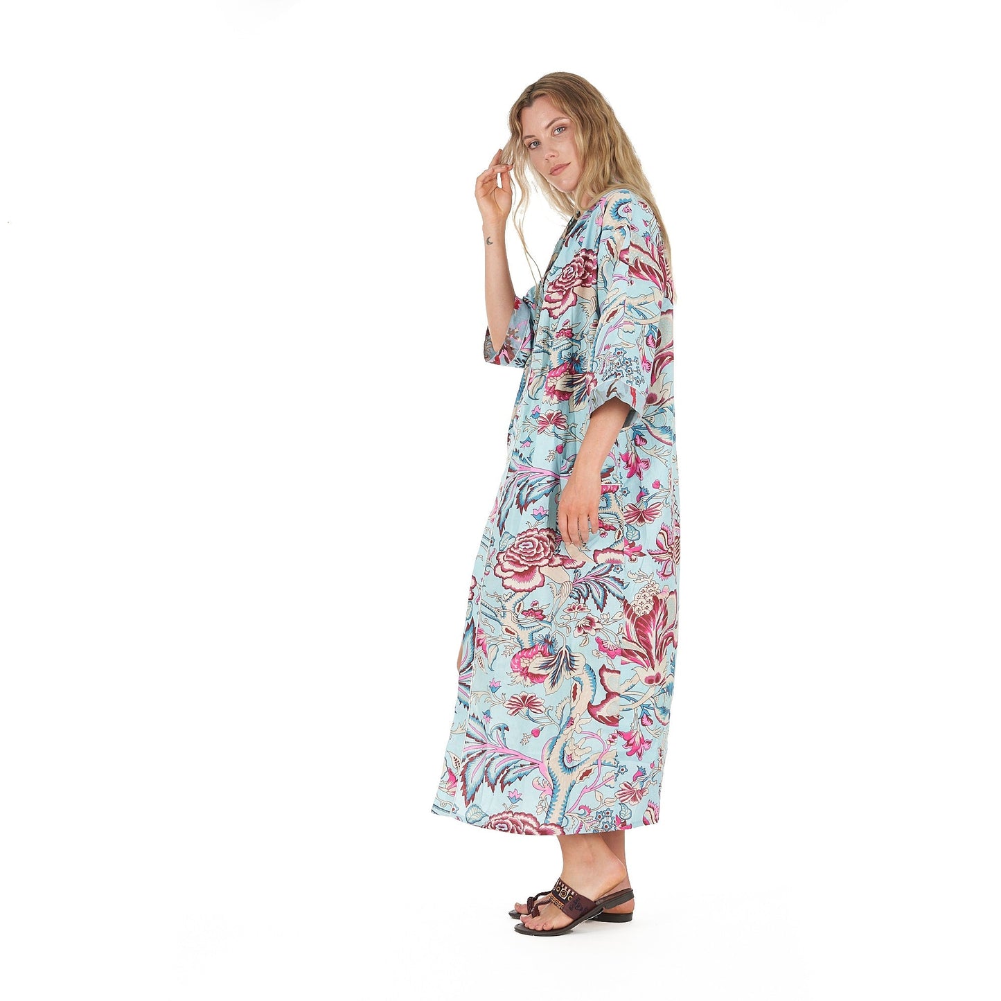 Island Euphoria 100% Cotton Kimono Robe – Bird of Paradise Print, Frida Kahlo-Inspired, Multi-Way Wear, Limited Edition, Free Size