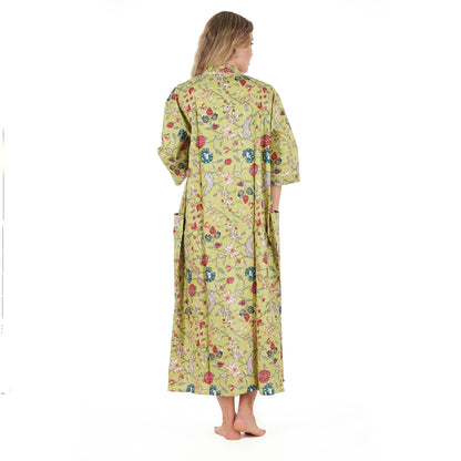 Spring Bliss 100% Cotton Kimono Robe – Frida Kahlo-Inspired Bird of Paradise Kaftan, Versatile & Comfortable, Free Size, Limited Edition