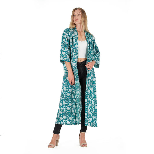 Mellow Moments Frida Kahlo Inspired Kimono Robe – Bird of Paradise Print, 100% Cotton Cambric, Free Size, Limited Edition, Versatile Kaftan & Robe