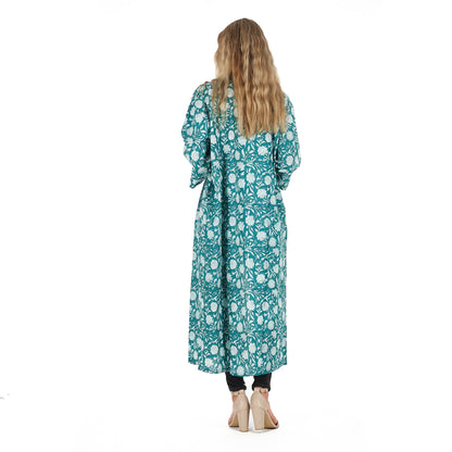 Mellow Moments Frida Kahlo Inspired Kimono Robe – Bird of Paradise Print, 100% Cotton Cambric, Free Size, Limited Edition, Versatile Kaftan & Robe