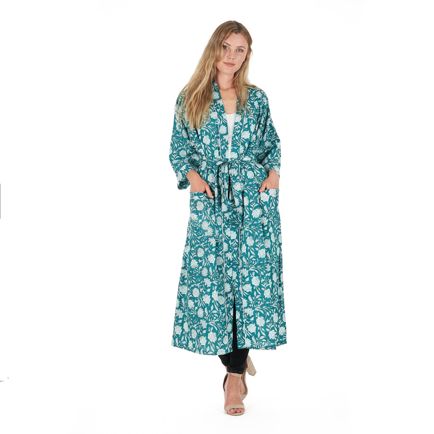 Mellow Moments Frida Kahlo Inspired Kimono Robe – Bird of Paradise Print, 100% Cotton Cambric, Free Size, Limited Edition, Versatile Kaftan & Robe