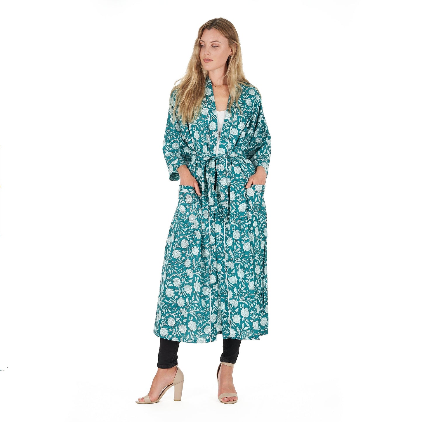 Mellow Moments Frida Kahlo Inspired Kimono Robe – Bird of Paradise Print, 100% Cotton Cambric, Free Size, Limited Edition, Versatile Kaftan & Robe