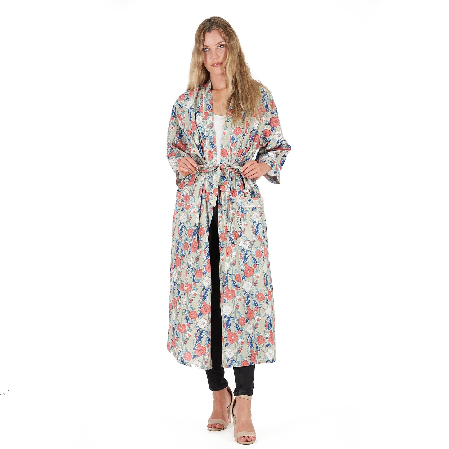 Leisurely Luxe Frida Kahlo Inspired Kimono Robe – Bird of Paradise Print, 100% Cotton Cambric, Free Size, Versatile Kaftan & Robe, Limited Edition