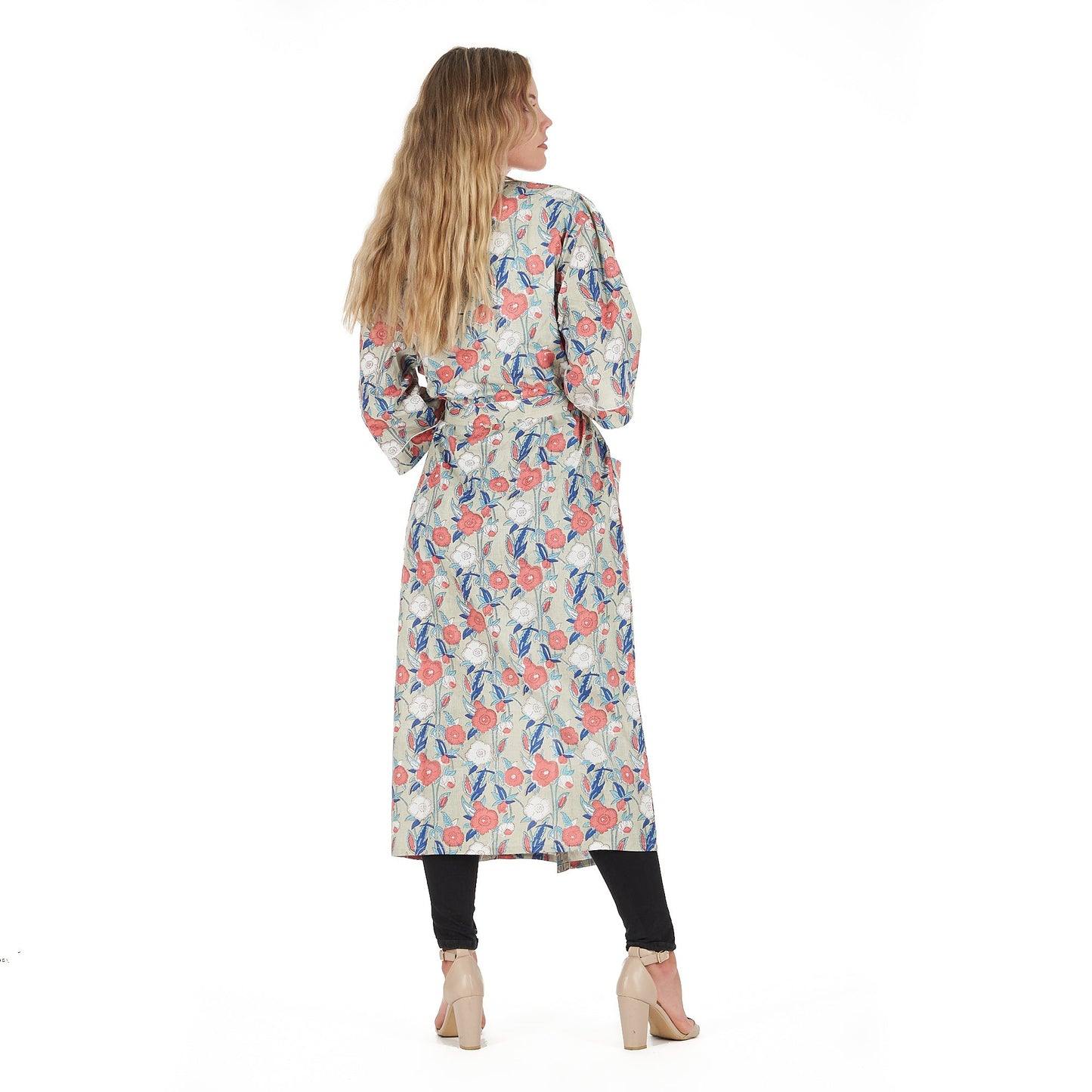 Leisurely Luxe Frida Kahlo Inspired Kimono Robe – Bird of Paradise Print, 100% Cotton Cambric, Free Size, Versatile Kaftan & Robe, Limited Edition