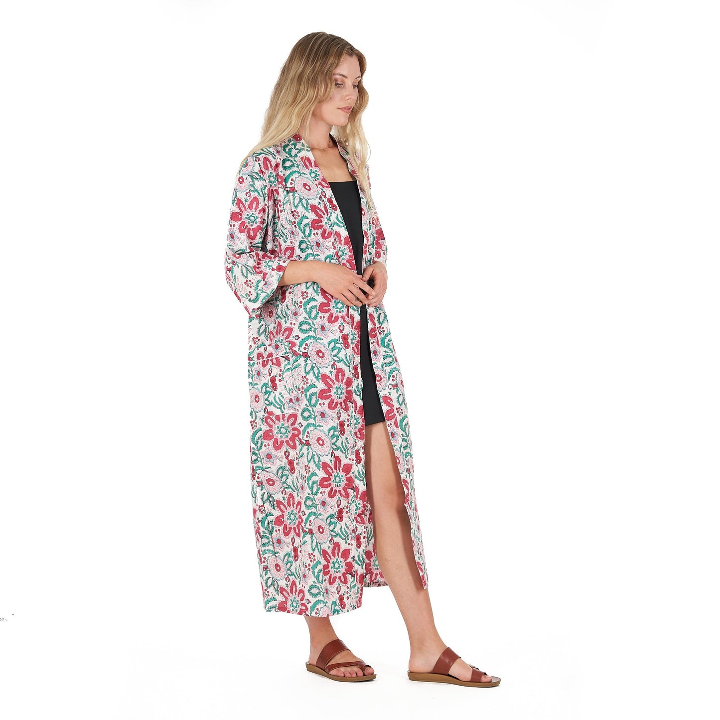 Cozy Couture Frida Kahlo Inspired Kimono Robe – Bird of Paradise Print, 100% Cotton Cambric, Free Size, Versatile Kaftan & Robe, Limited Edition