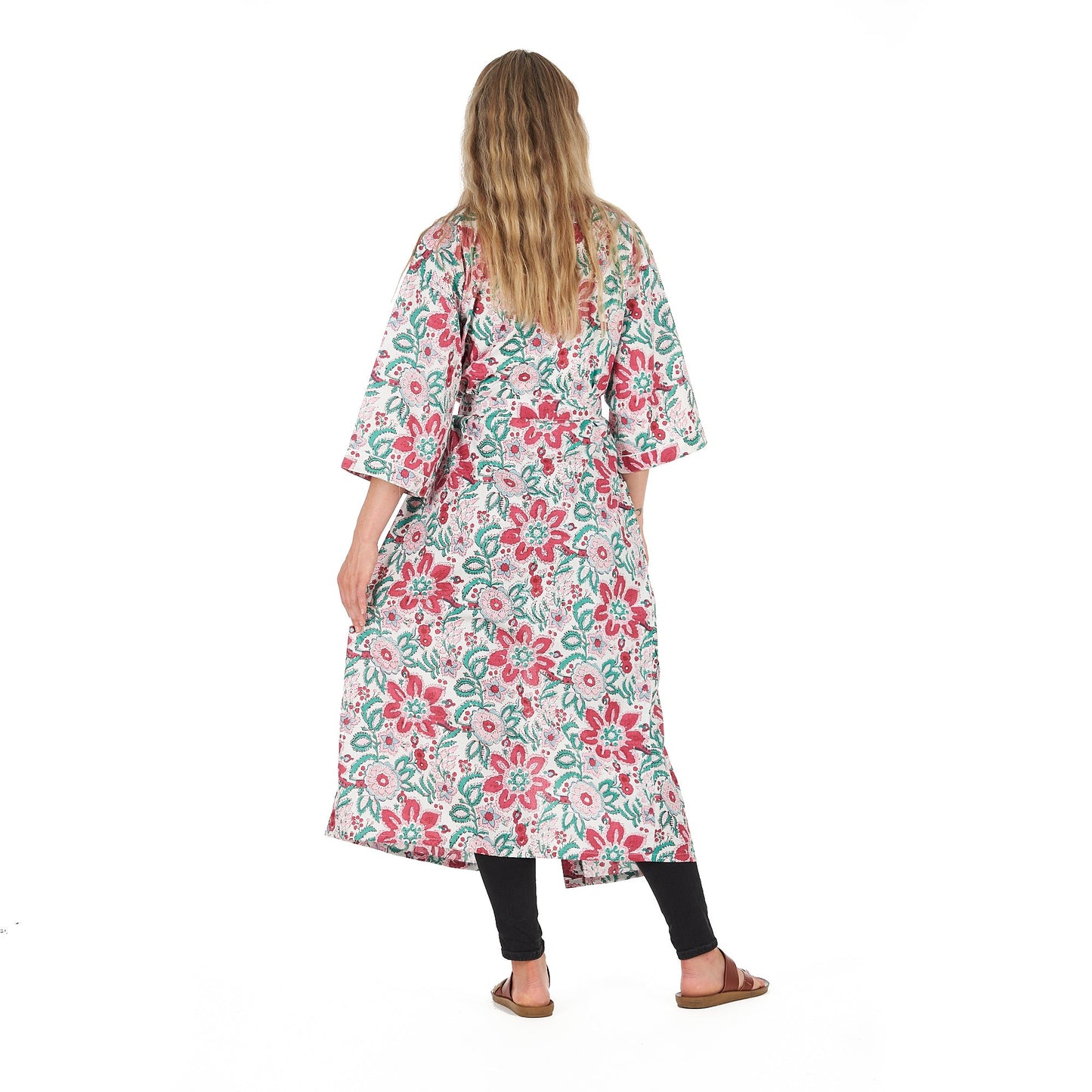 Cozy Couture Frida Kahlo Inspired Kimono Robe – Bird of Paradise Print, 100% Cotton Cambric, Free Size, Versatile Kaftan & Robe, Limited Edition