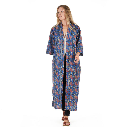 Serene Style Frida Kahlo Inspired Kimono Robe – Bird of Paradise Print, 100% Cotton Cambric, Free Size, Versatile Kaftan & Bathrobe, Limited Edition"