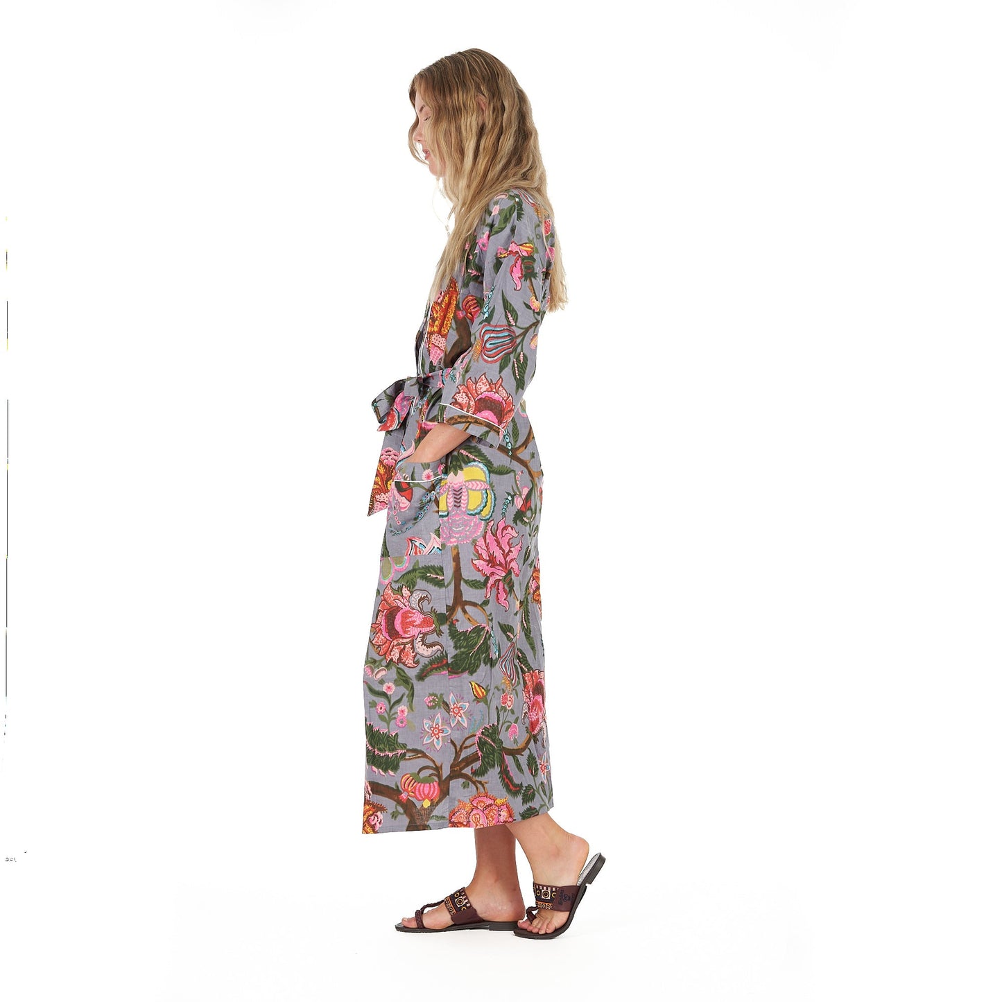 Bold Botanicals 100% Cotton Kaftan – Bird of Paradise Hand-Screen Printed, Versatile Wear, Free Size, Limited Edition, Comfortable & Stylish