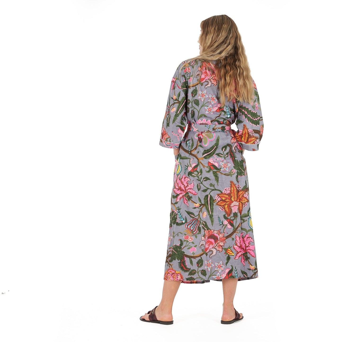 Bold Botanicals 100% Cotton Kaftan – Bird of Paradise Hand-Screen Printed, Versatile Wear, Free Size, Limited Edition, Comfortable & Stylish