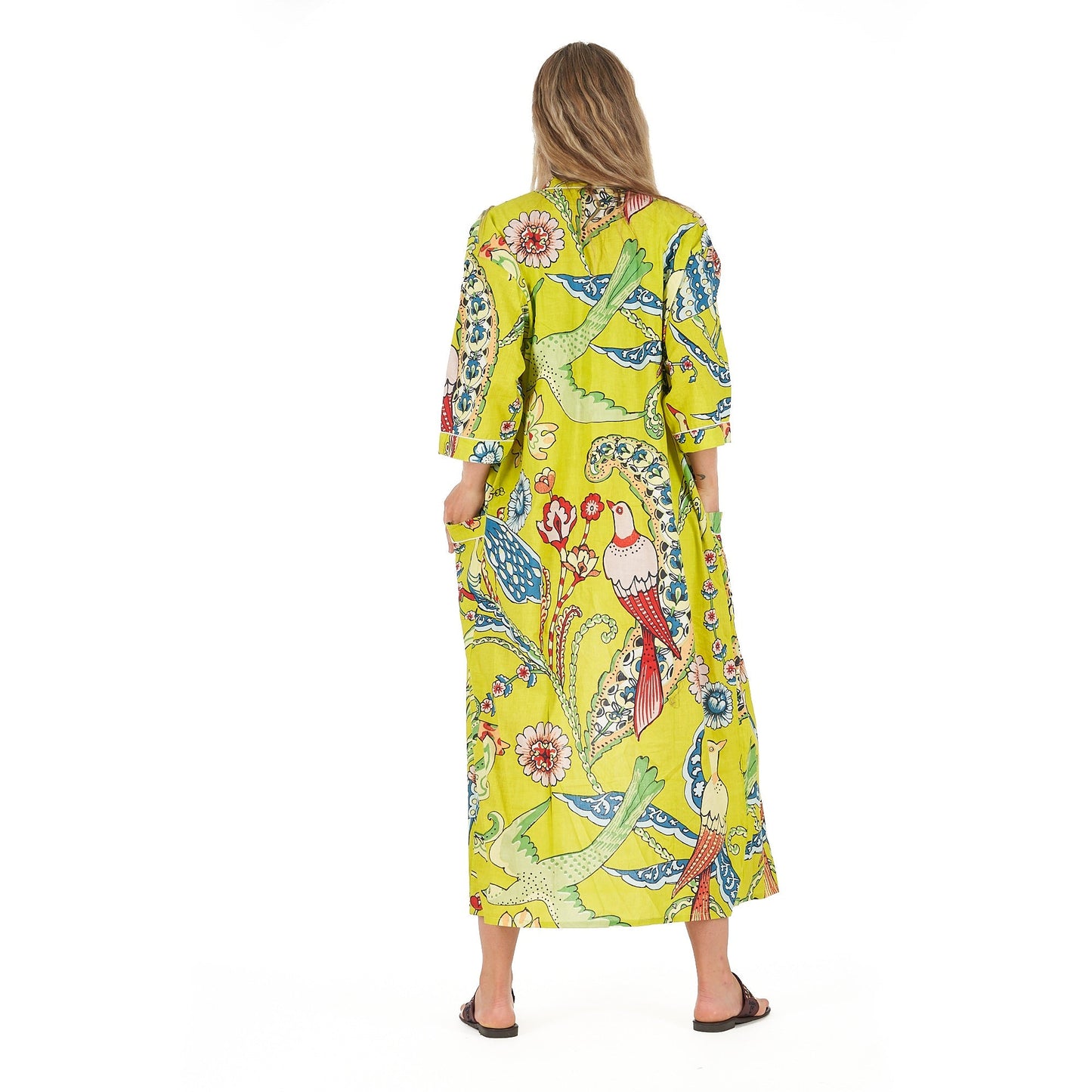 Vibrant Paradise 100% Cotton Kimono Robe – Bird of Paradise Print, Frida Kahlo-Inspired, Multi-Way Wear, Free Size, Limited Edition