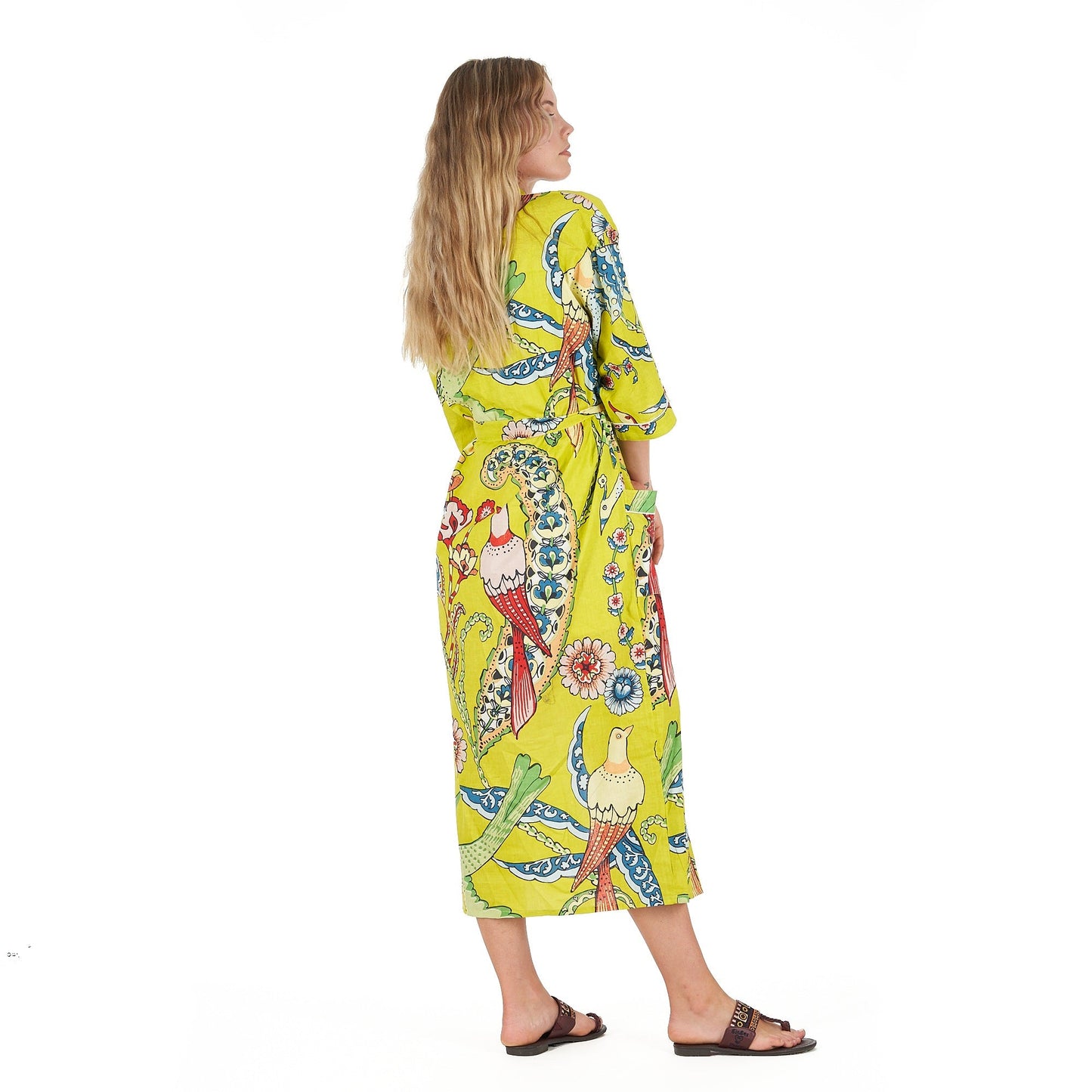 Vibrant Paradise 100% Cotton Kimono Robe – Bird of Paradise Print, Frida Kahlo-Inspired, Multi-Way Wear, Free Size, Limited Edition