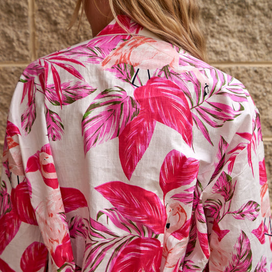 Pink Paradise 100% Cotton Kimono Robe