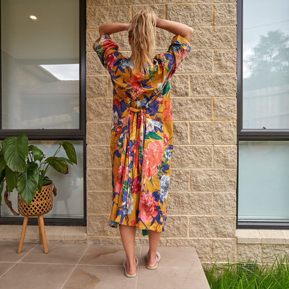 Lush Petals 100% Cotton Kimono Robe