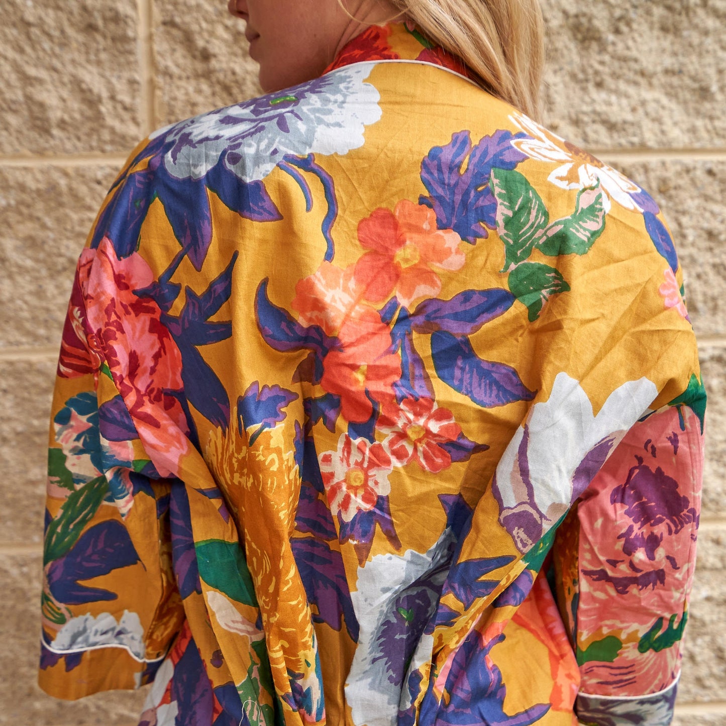 Lush Petals 100% Cotton Kimono Robe