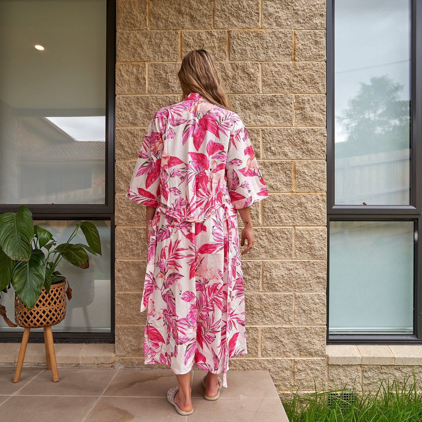 Pink Paradise 100% Cotton Kimono Robe