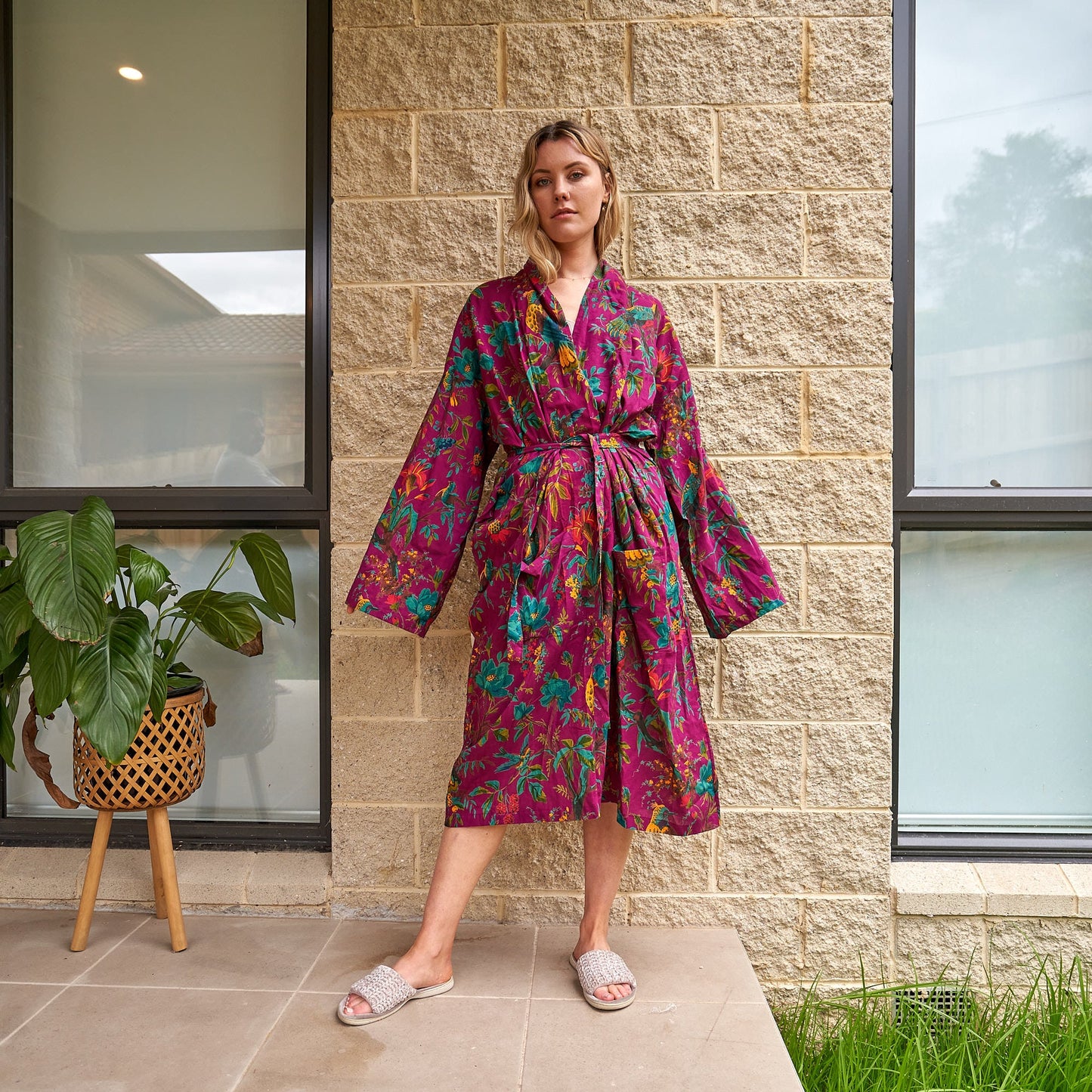 Timeless Wings 100% Cotton Kimono Robe