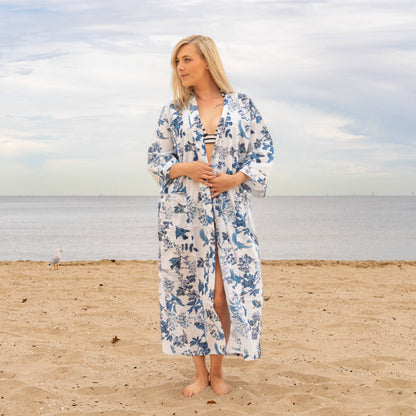 Aisha Women’s Cotton Kimono Robe - Soft, Versatile & Comfortable (One Size, 100% Cotton)