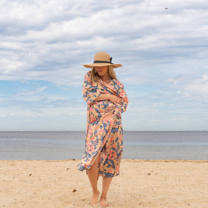 Paradise Florals Women's Cotton Kimono Robe – A Touch of Frida Kahlo’s Beauty in Every Wear