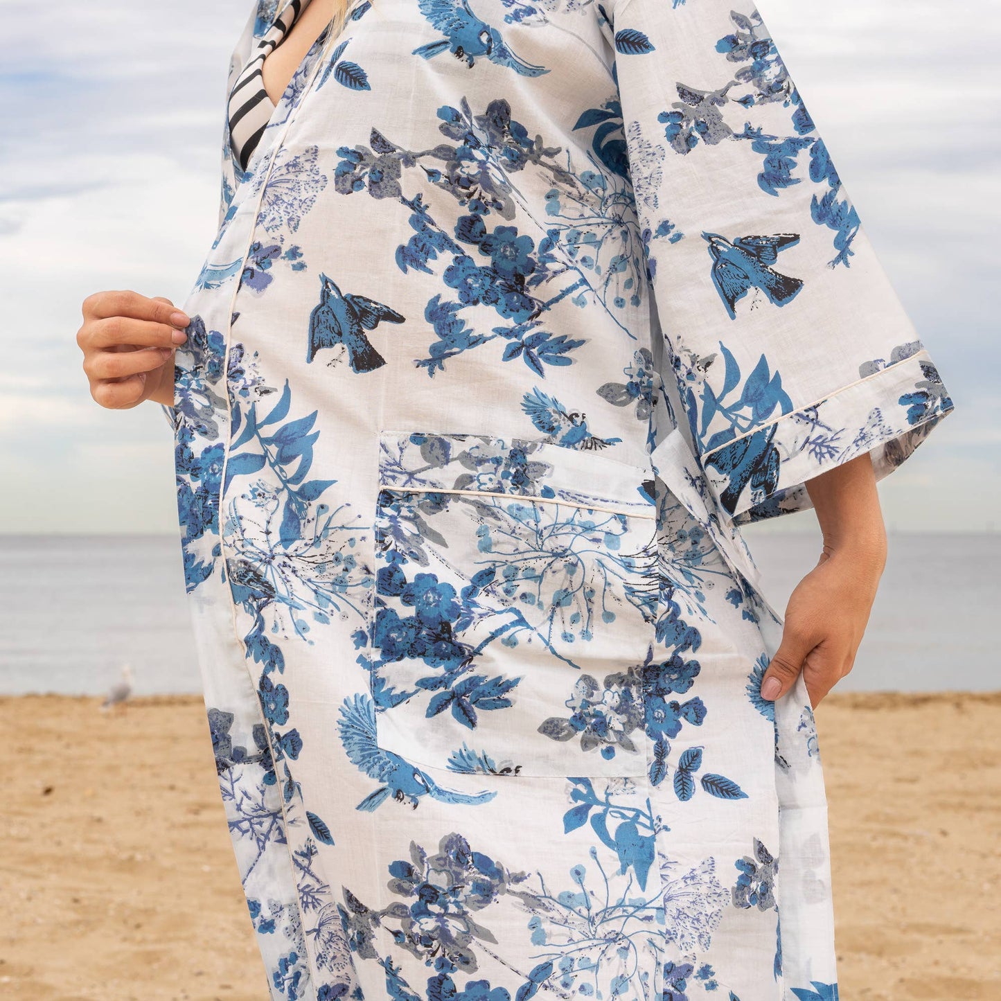 Aisha Women’s Cotton Kimono Robe - Soft, Versatile & Comfortable (One Size, 100% Cotton)