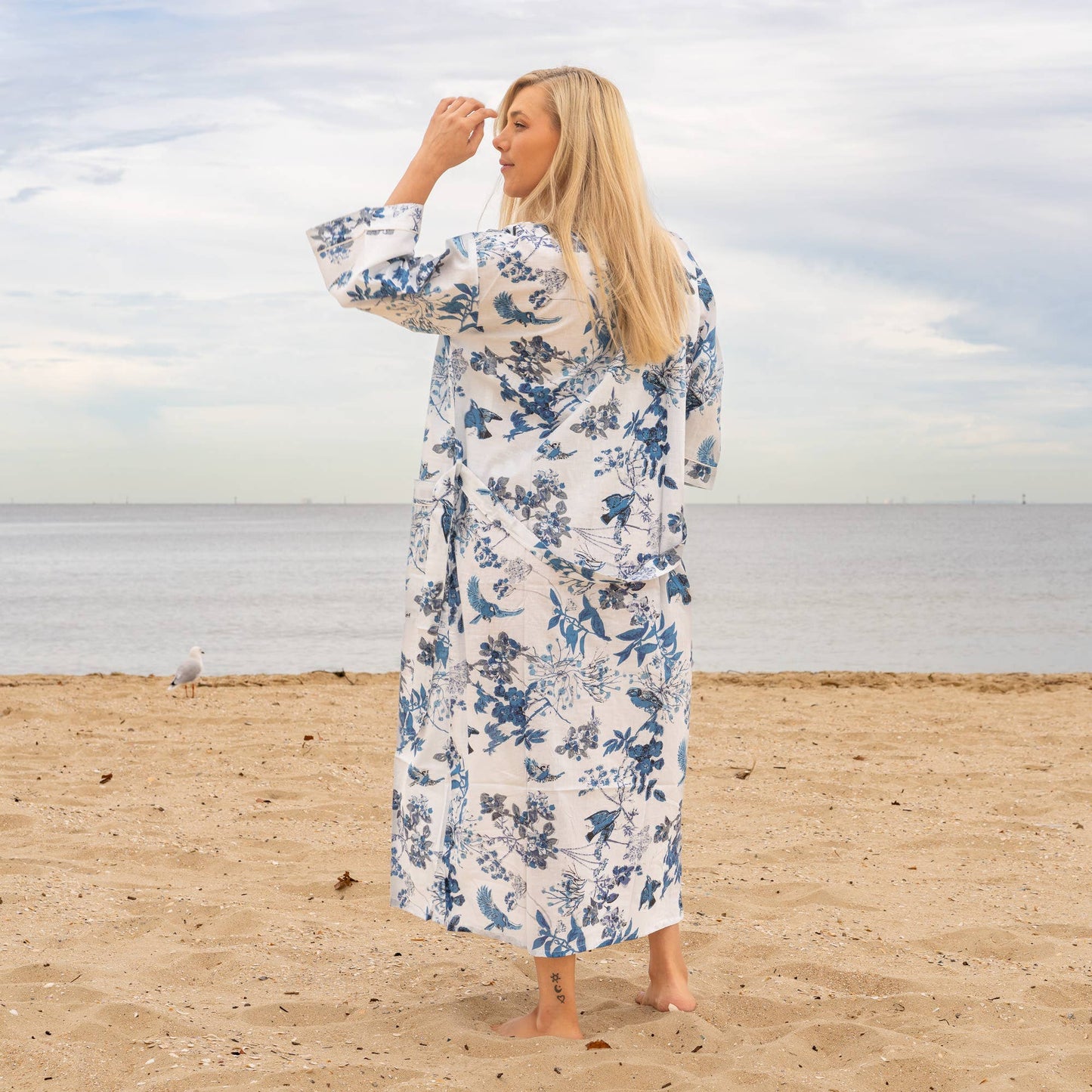 Aisha Women’s Cotton Kimono Robe - Soft, Versatile & Comfortable (One Size, 100% Cotton)