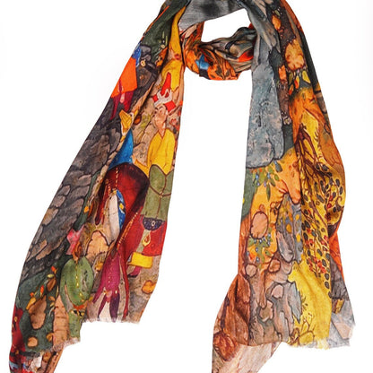 Silk Modal Scarf - Green - Eco-Friendly Blend, Soft & Elegant Fashion Accessory