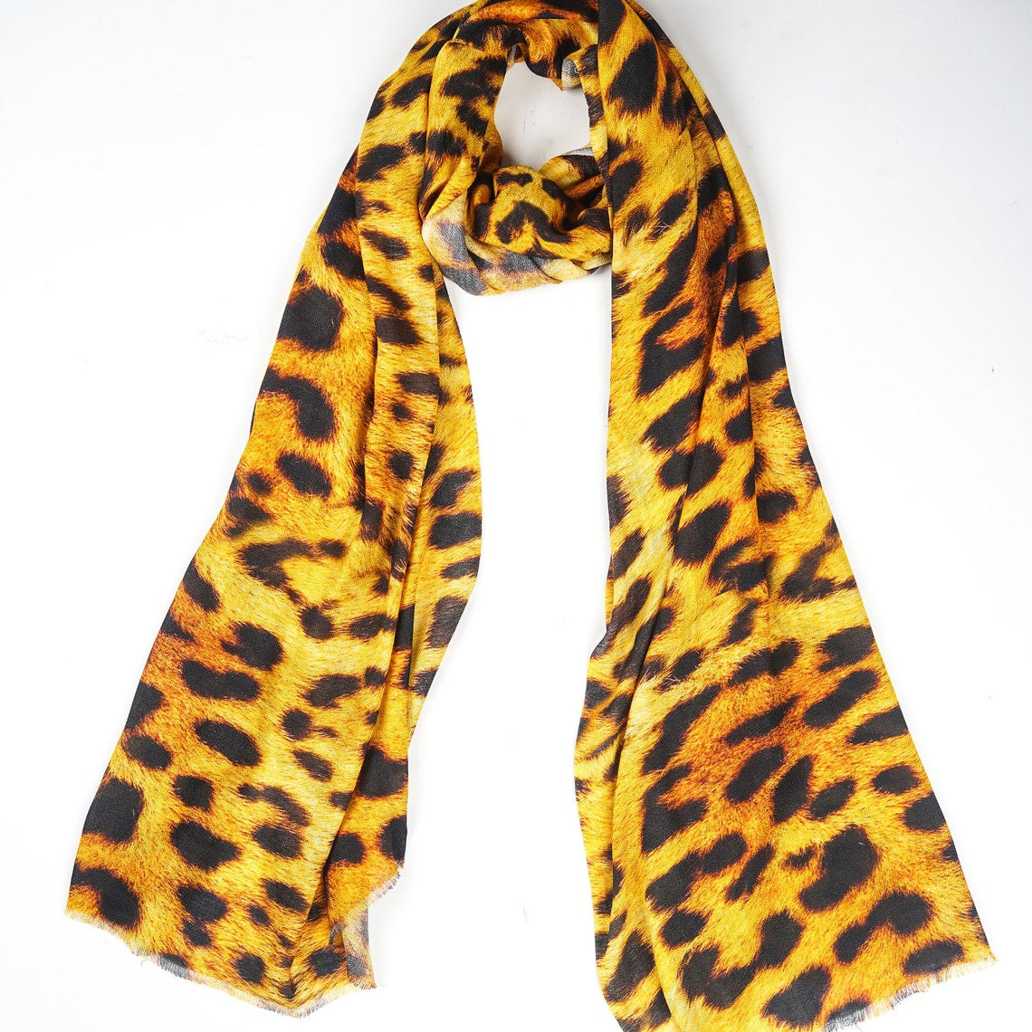 Yellow/Black Silk Modal Scarf - Eco-Friendly, Soft & Durable Luxury Neck and Head Wrap