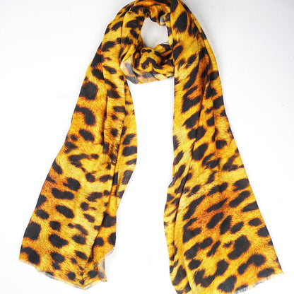 Yellow/Black Silk Modal Scarf - Eco-Friendly, Soft & Durable Luxury Neck and Head Wrap