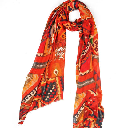 Red Silk Modal Scarf - Soft, Eco-Friendly Luxury Head & Neck Wrap